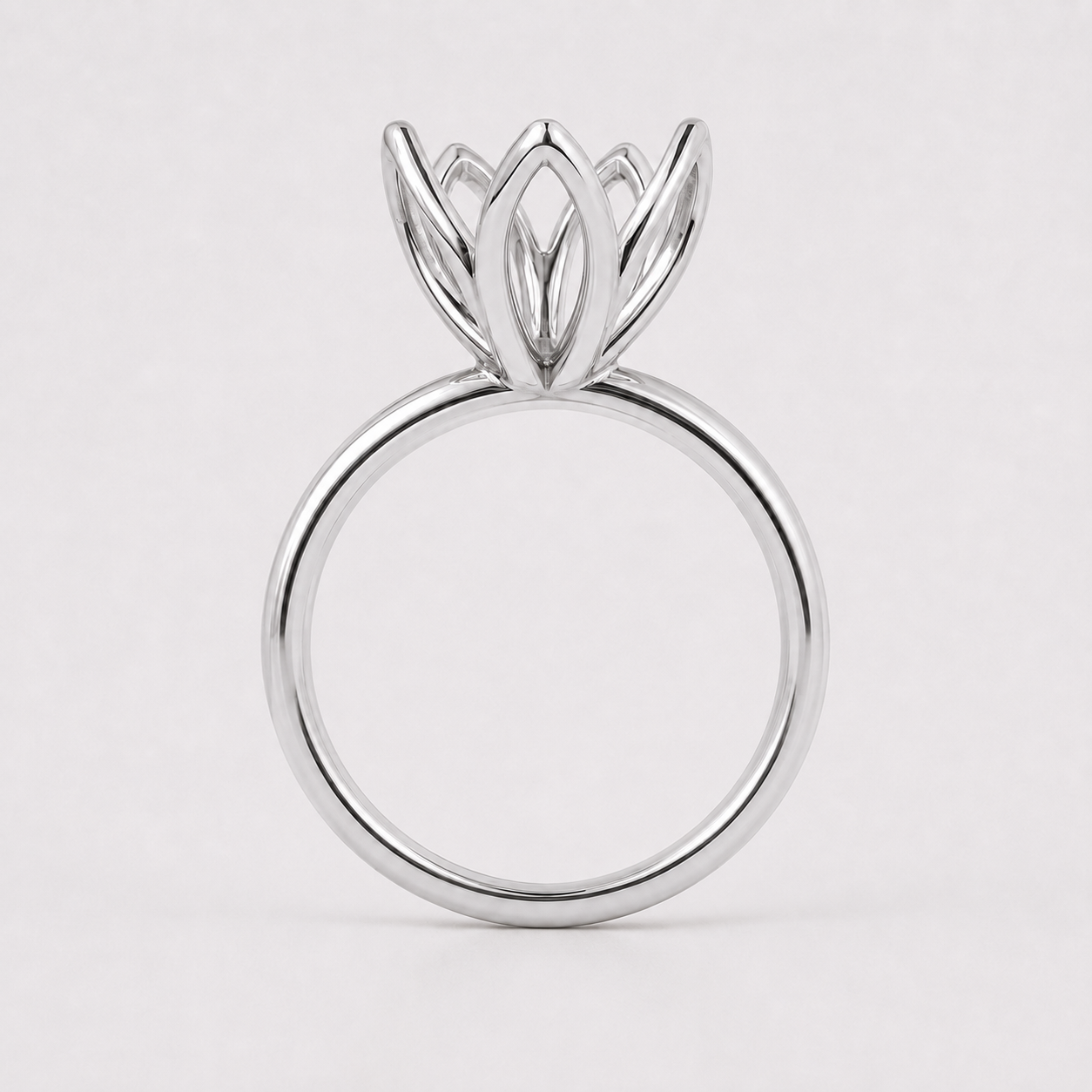 14K Oval Solitaire — 6 Prong Tulip (Made to Order), Size 6.5 — alternate product view 2