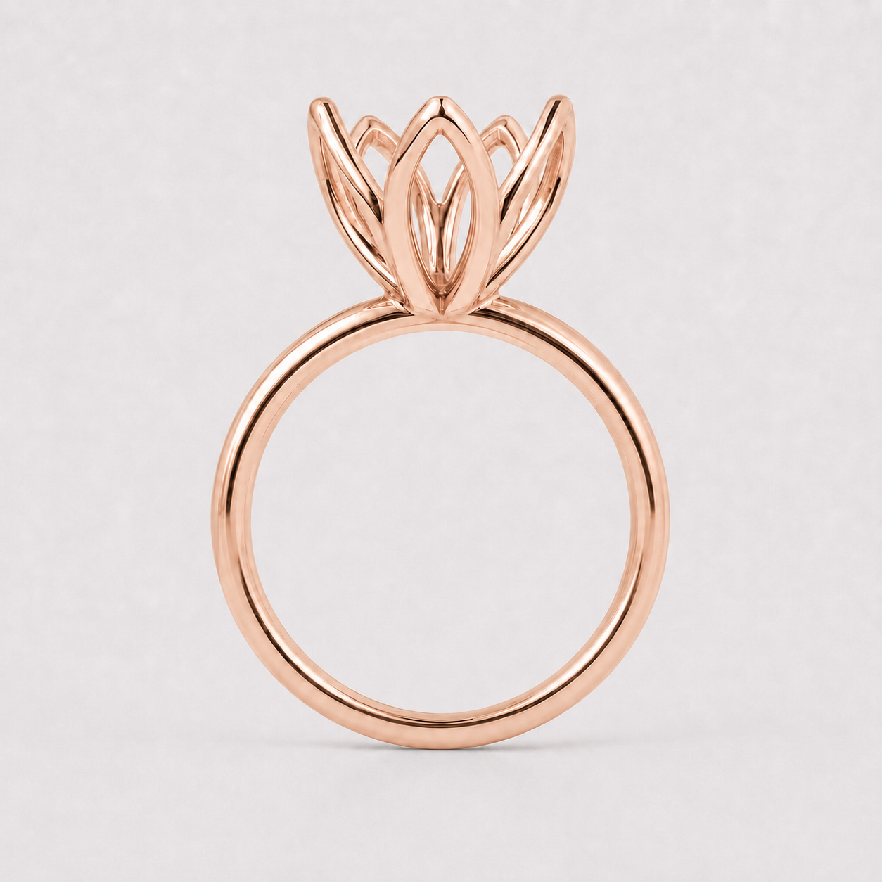 14K Oval Solitaire — 6 Prong Tulip (Made to Order), Size 6.5 — alternate product view 8