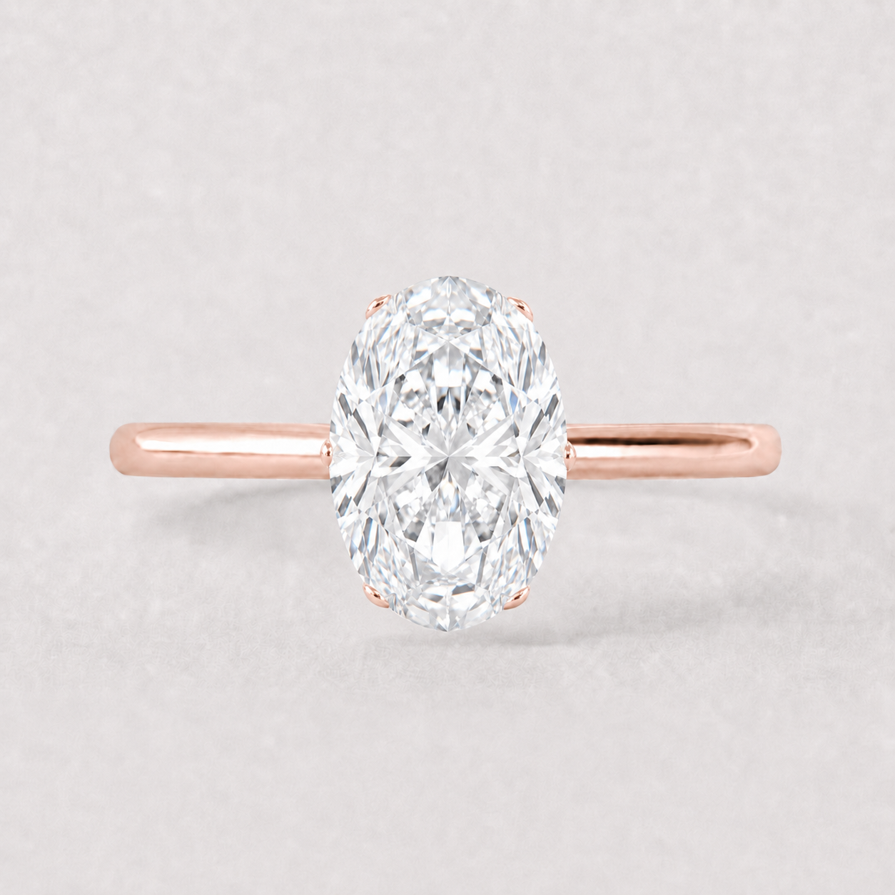 14K Oval Solitaire — 6 Prong Tulip (Made to Order), Size 6.5 — alternate product view 9