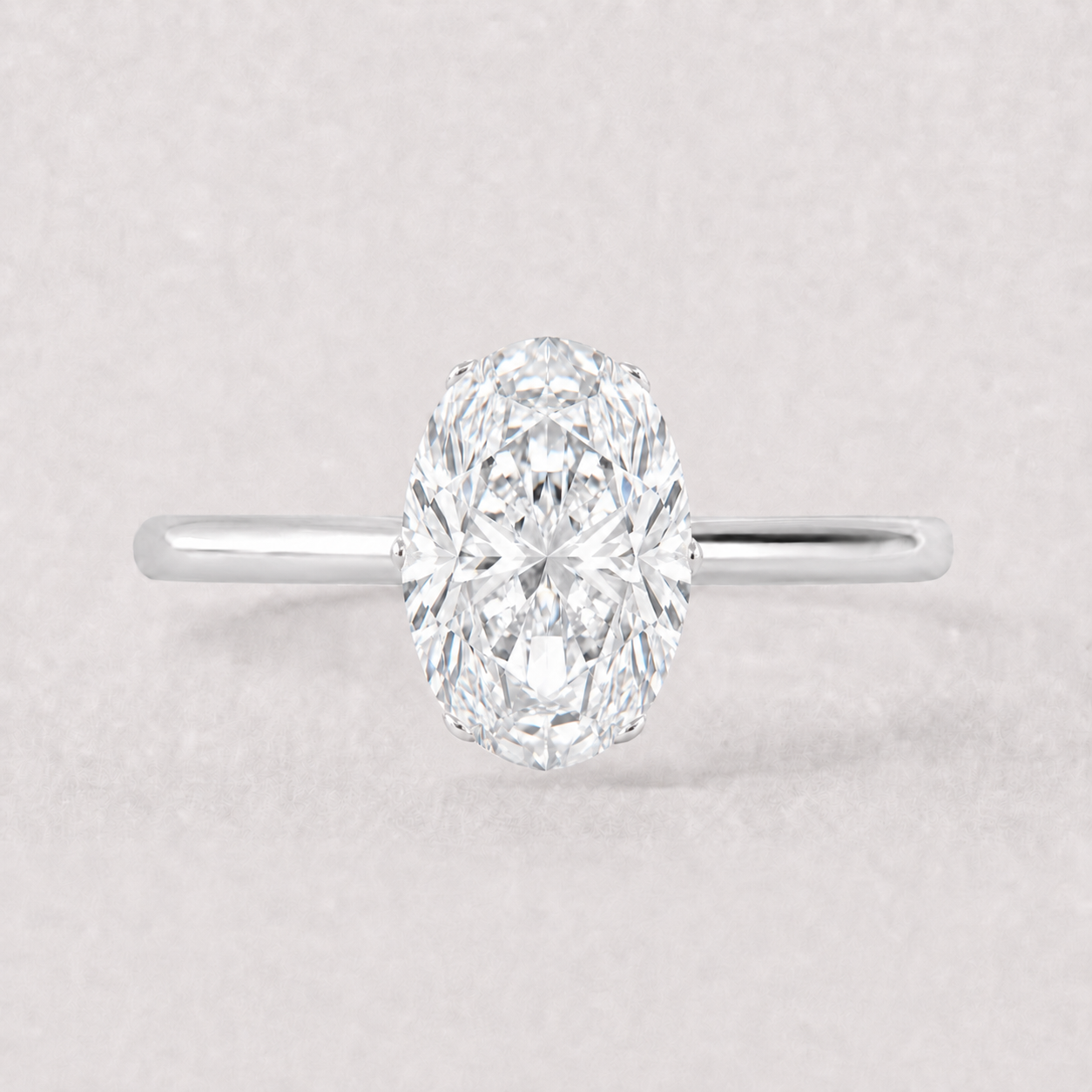 14K Oval Solitaire — 6 Prong Tulip (Made to Order), Size 6.5 — alternate product view 3