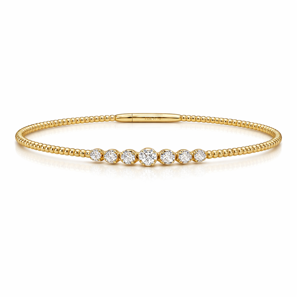 14K Graduated Illusion Flex Bangle