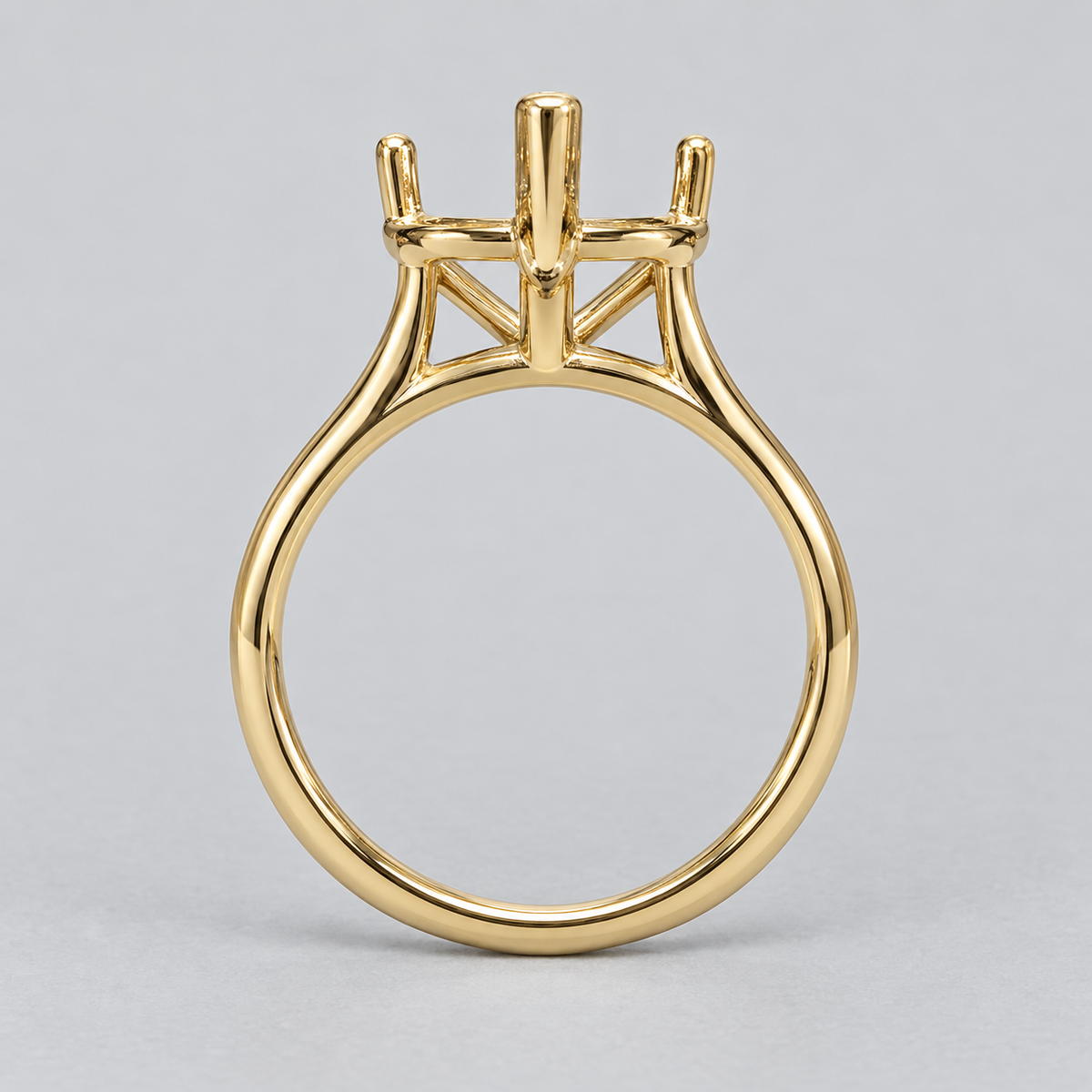 14K Heart Solitaire — Cathedral (Size 6.5)