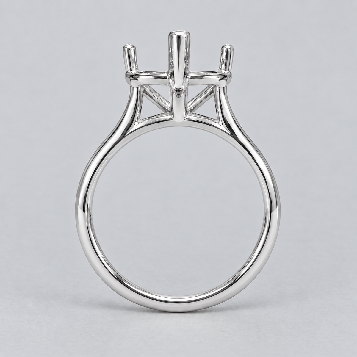 14K Heart Solitaire — Cathedral (Size 6.5)