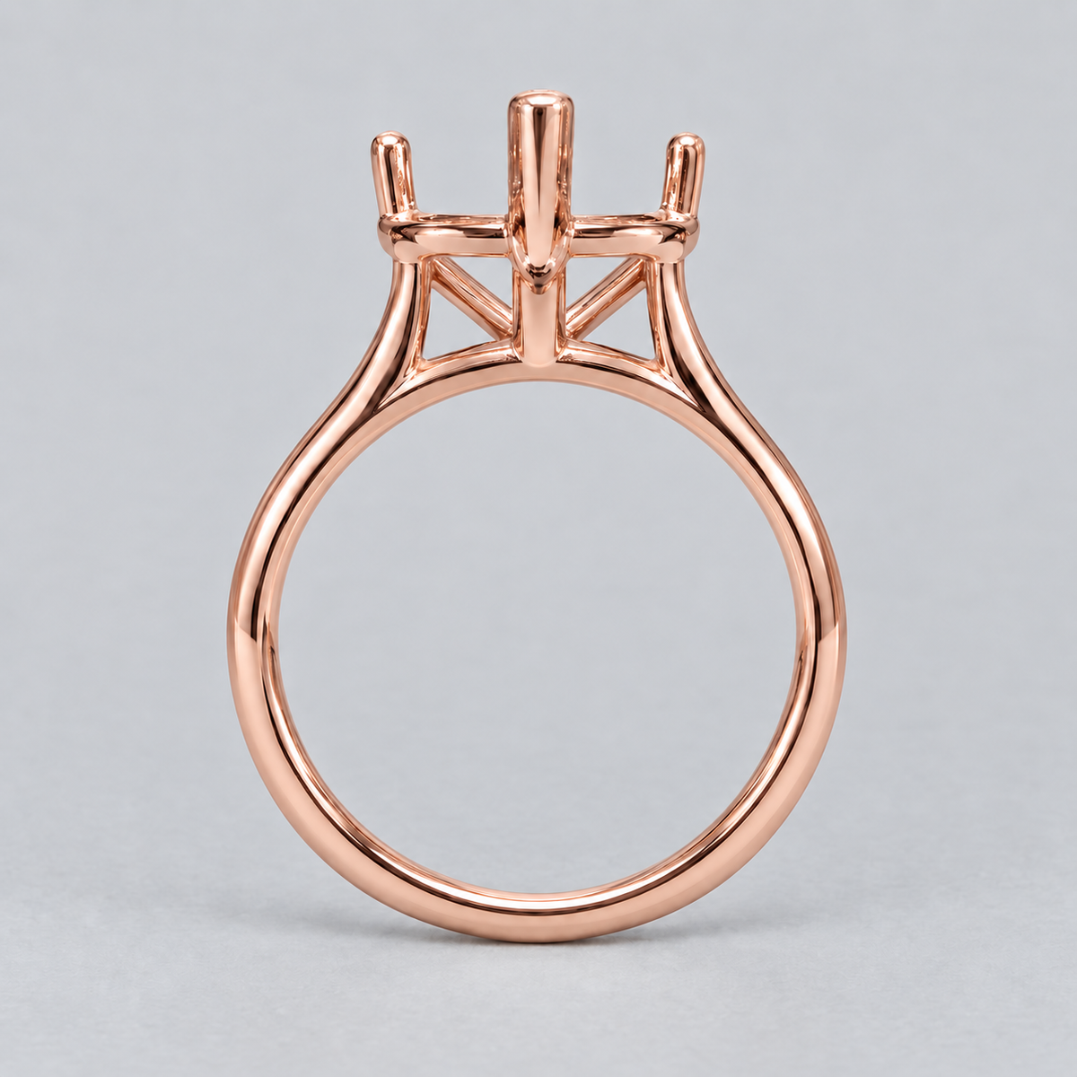 14K Heart Solitaire — Cathedral (Size 6.5)