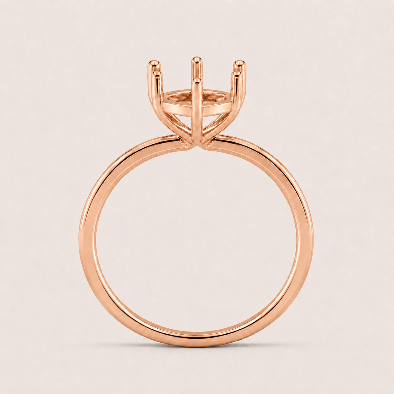 14K Marquise Solitaire — 6 Prong Flat Band, Size 6.5 — alternate product view 9
