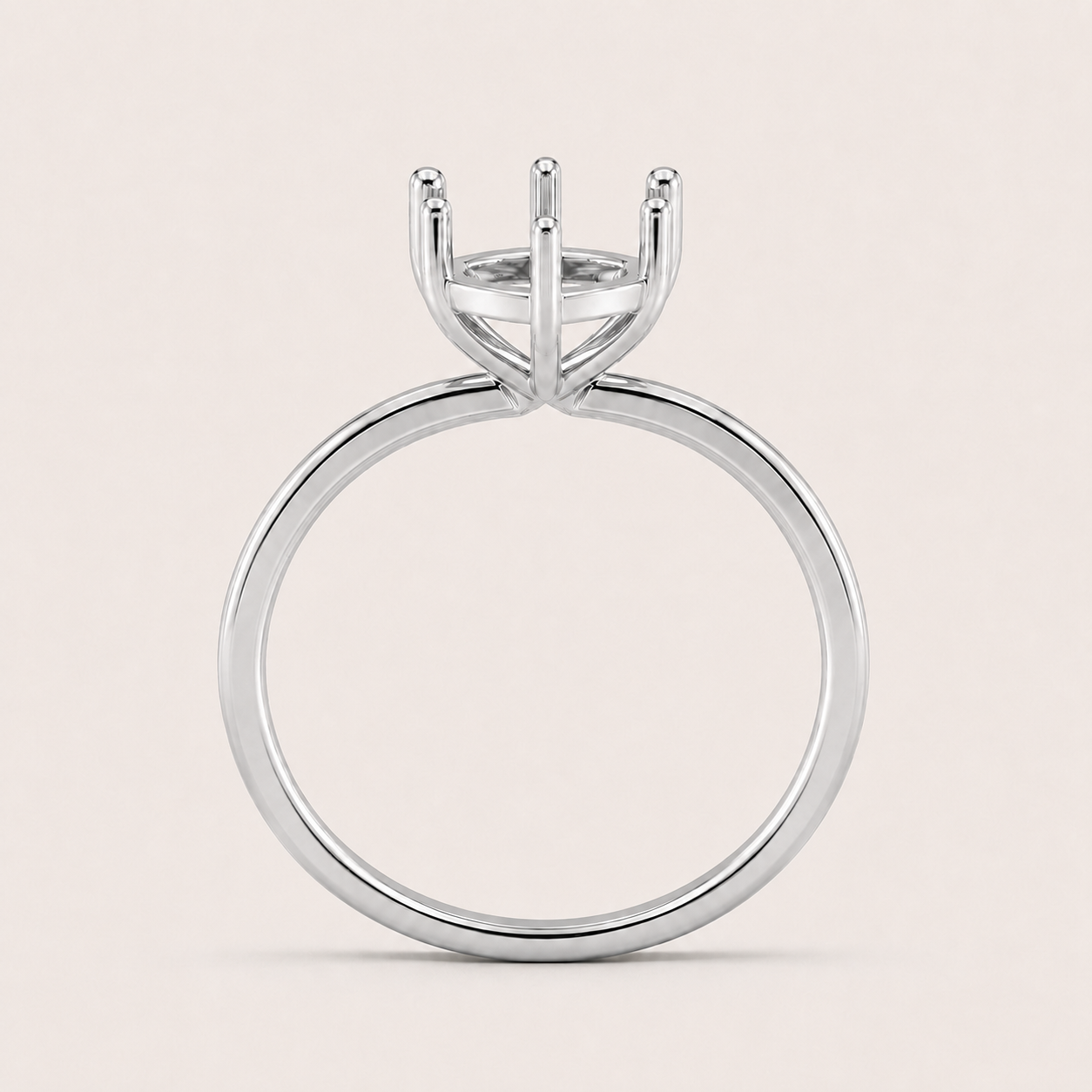 14K Marquise Solitaire — 6 Prong Flat Band, Size 6.5 — alternate product view 2