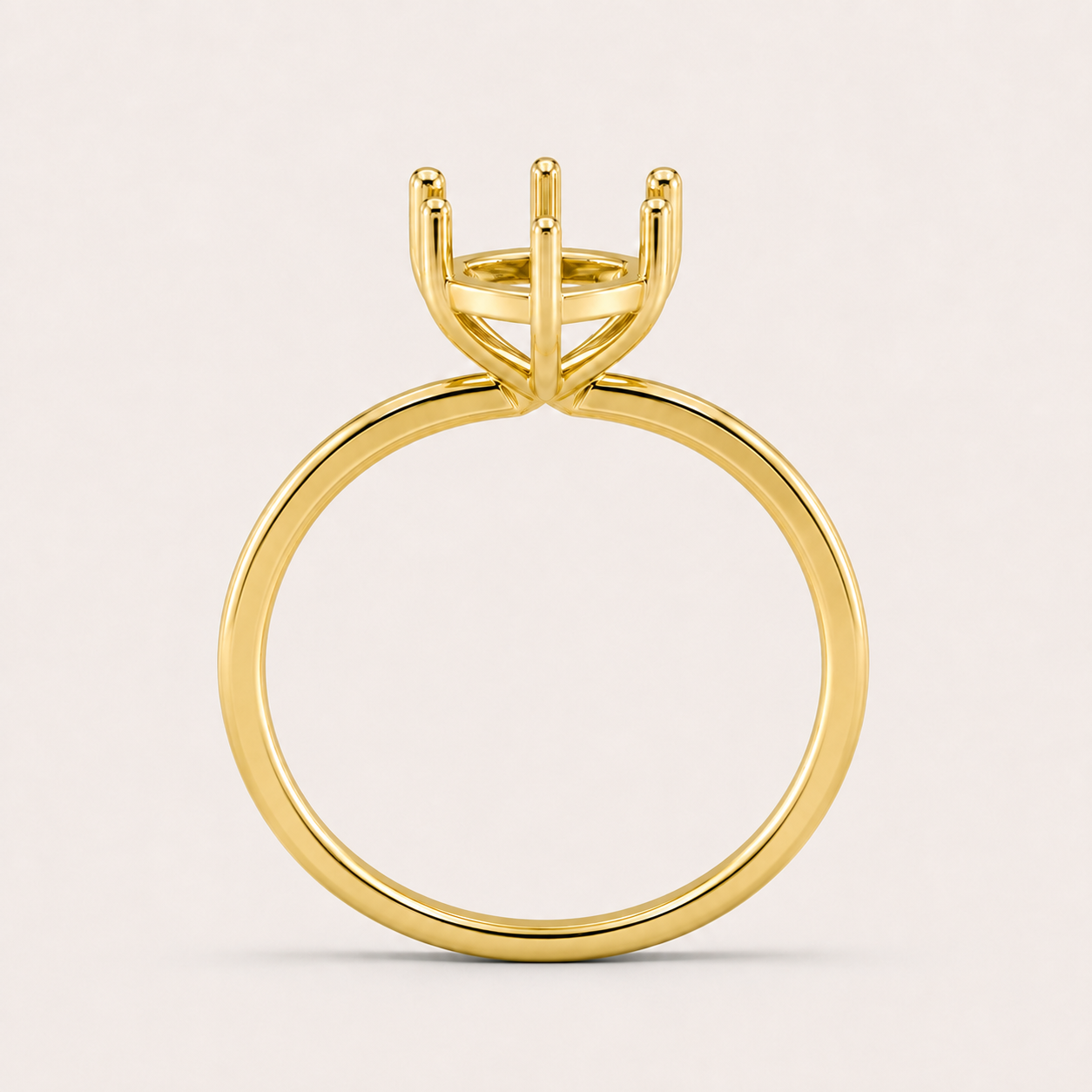 14K Marquise Solitaire — 6 Prong Flat Band, Size 6.5 — alternate product view 5
