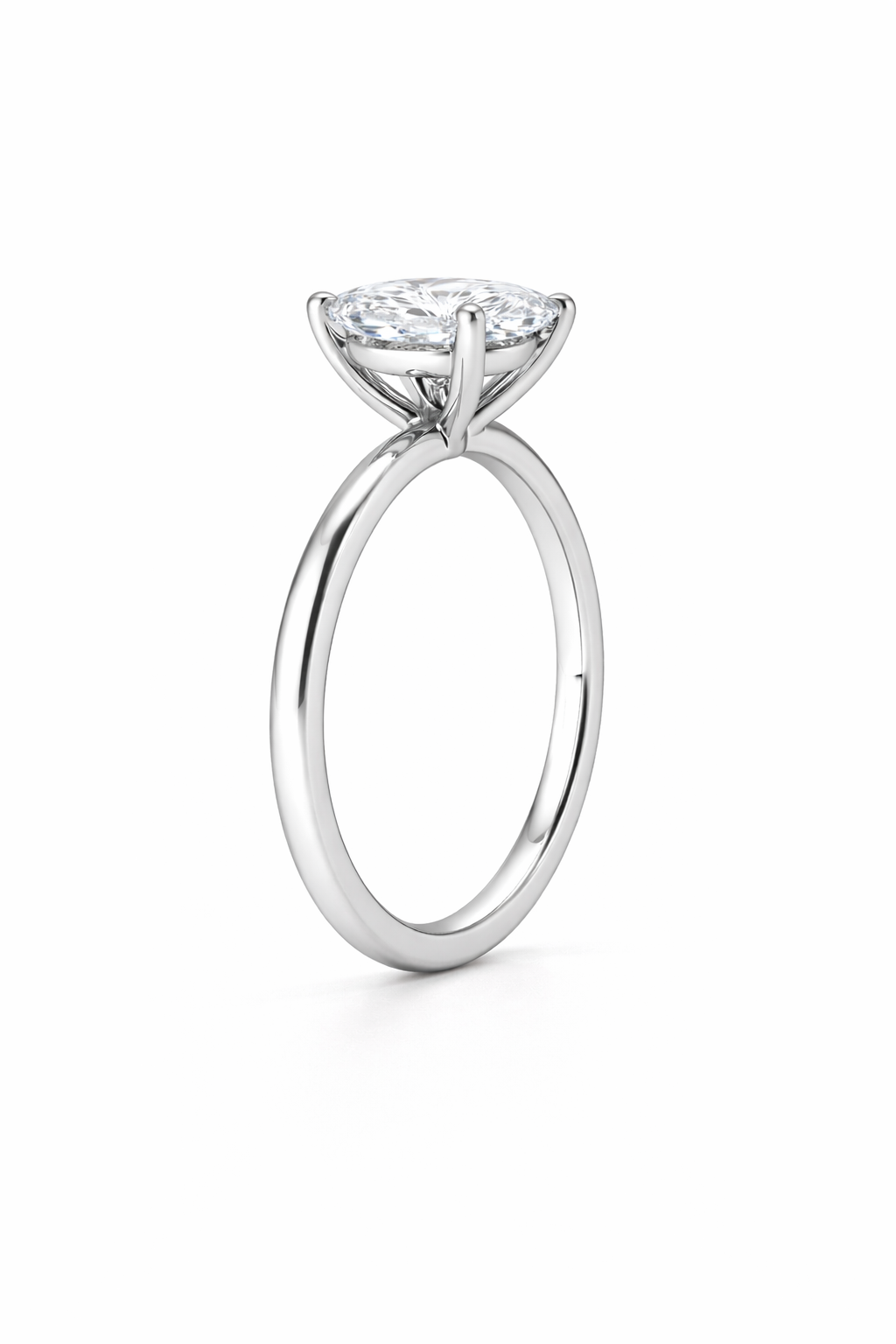 14K Flat Edge Marquise Solitaire Size 6.5