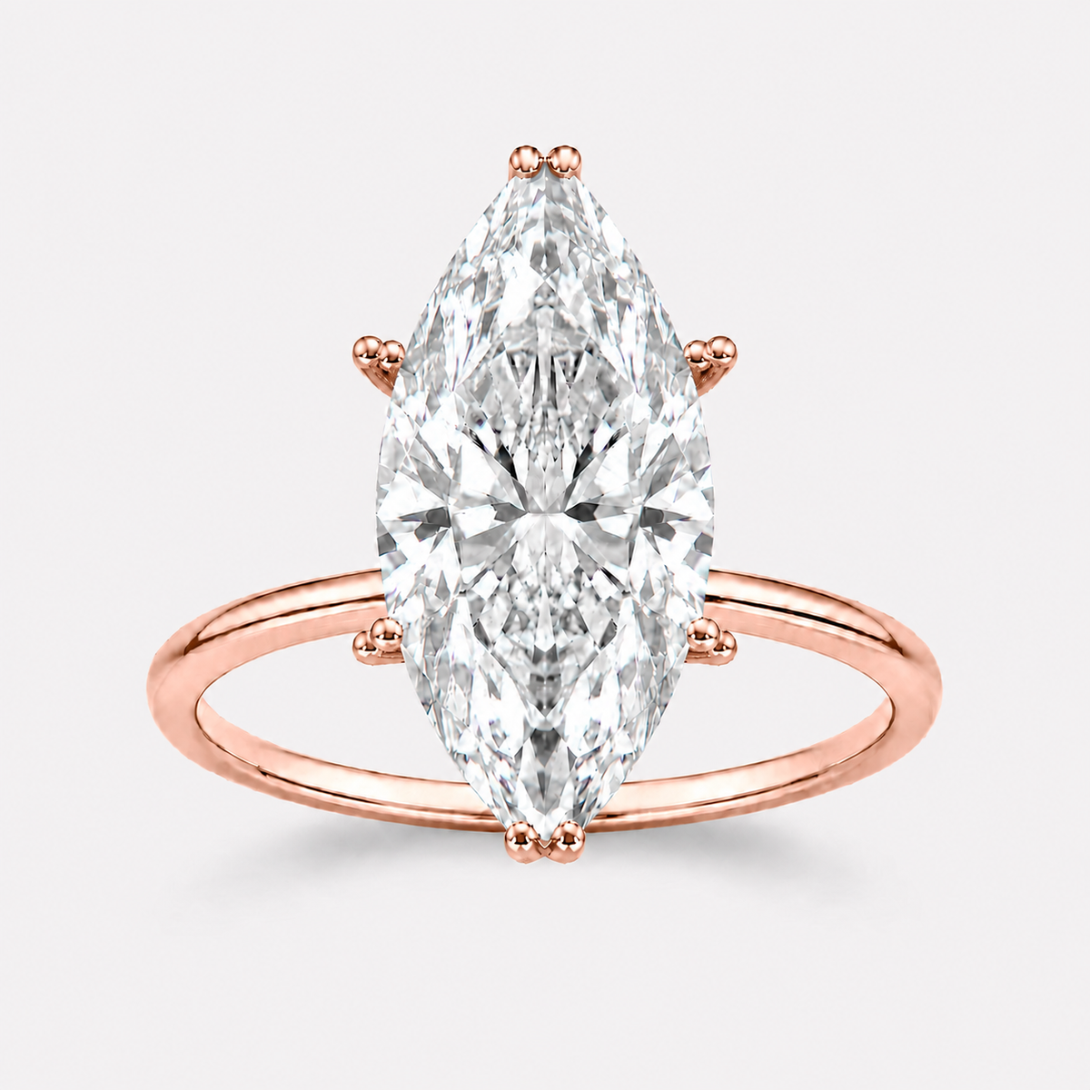 14K Marquise Solitaire — Ultra Light Tulip (Size 6.5)