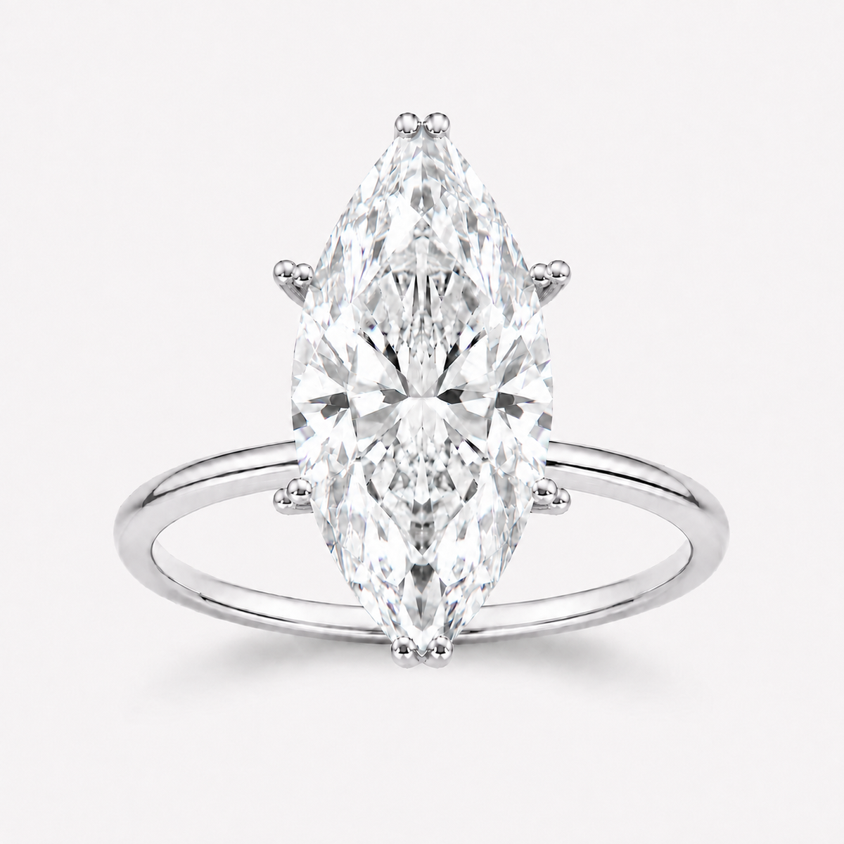 14K Marquise Solitaire — Ultra Light Tulip (Size 6.5)
