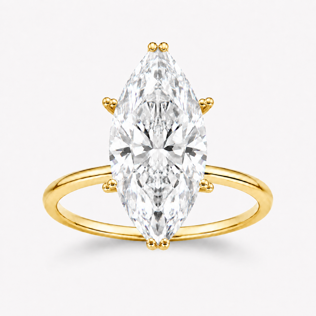 14K Marquise Solitaire — Ultra Light Tulip (Size 6.5)
