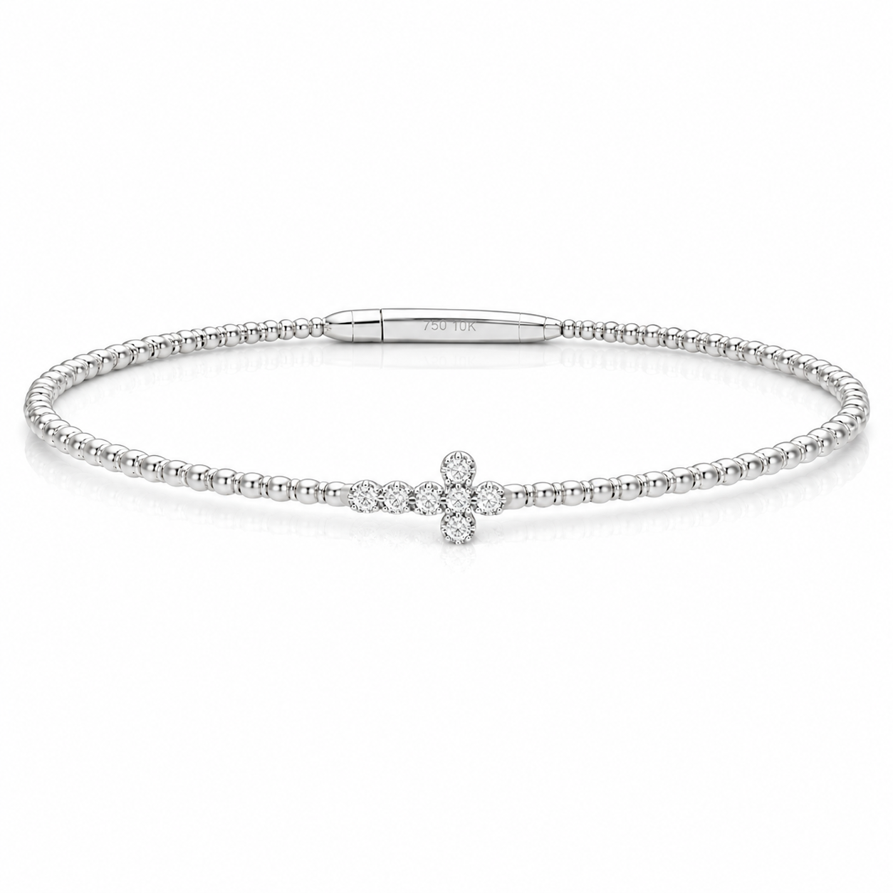 14K Cross Flex Bangle — 14K gold mounting