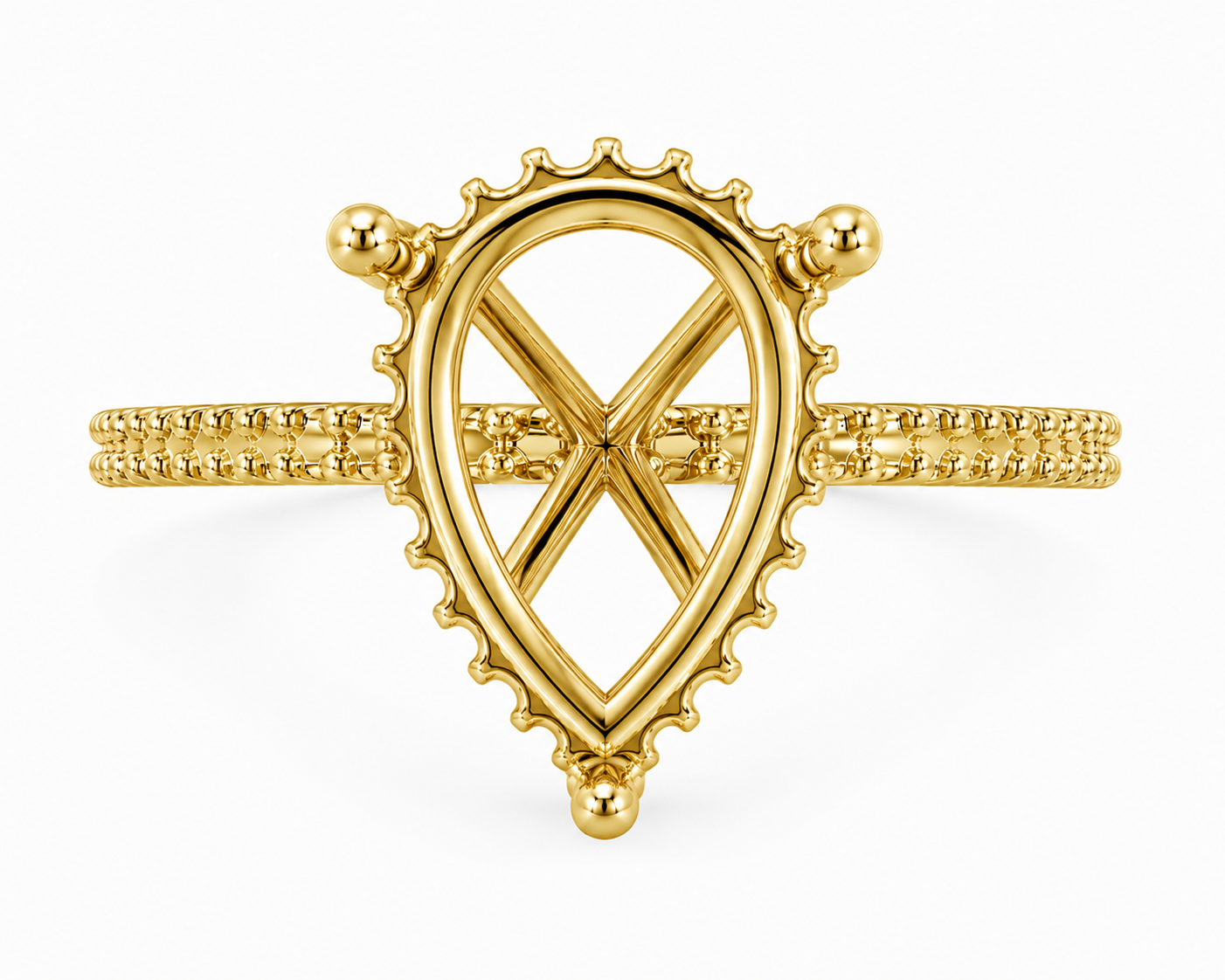14K Pear Solitaire — Hidden Halo Pave, Size 6.5 — alternate product view 5
