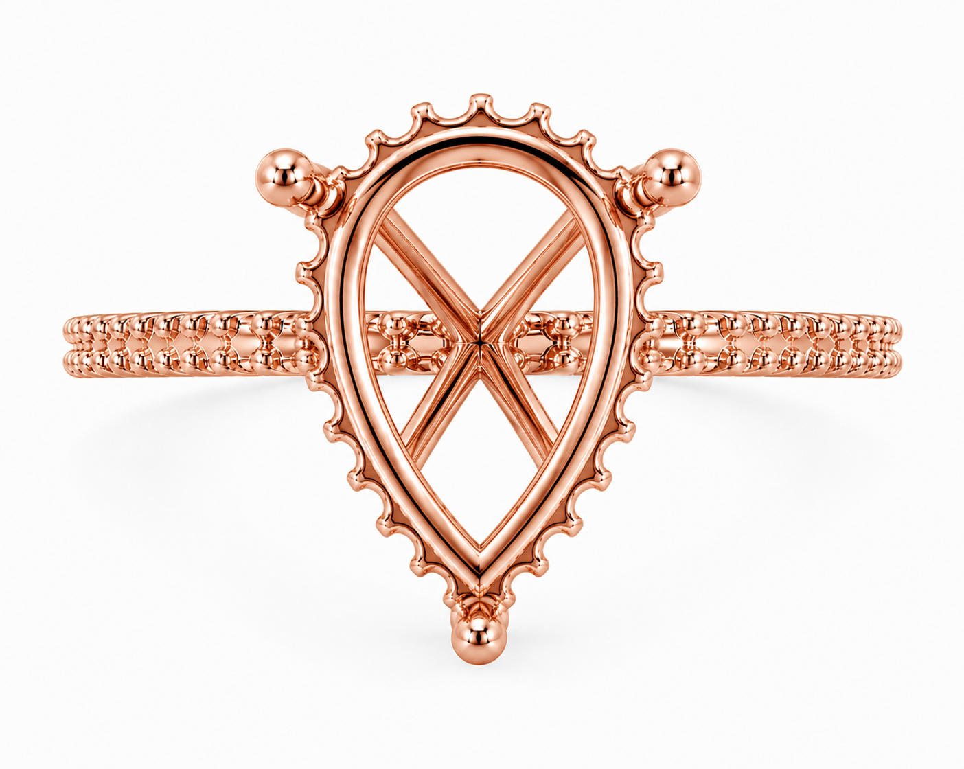 14K Pear Solitaire — Hidden Halo Pave, Size 6.5 — alternate product view 8