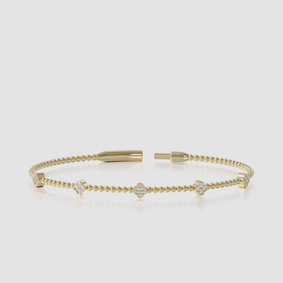 14K Clover Illusion Flexible Bangle — alternate product video 2
