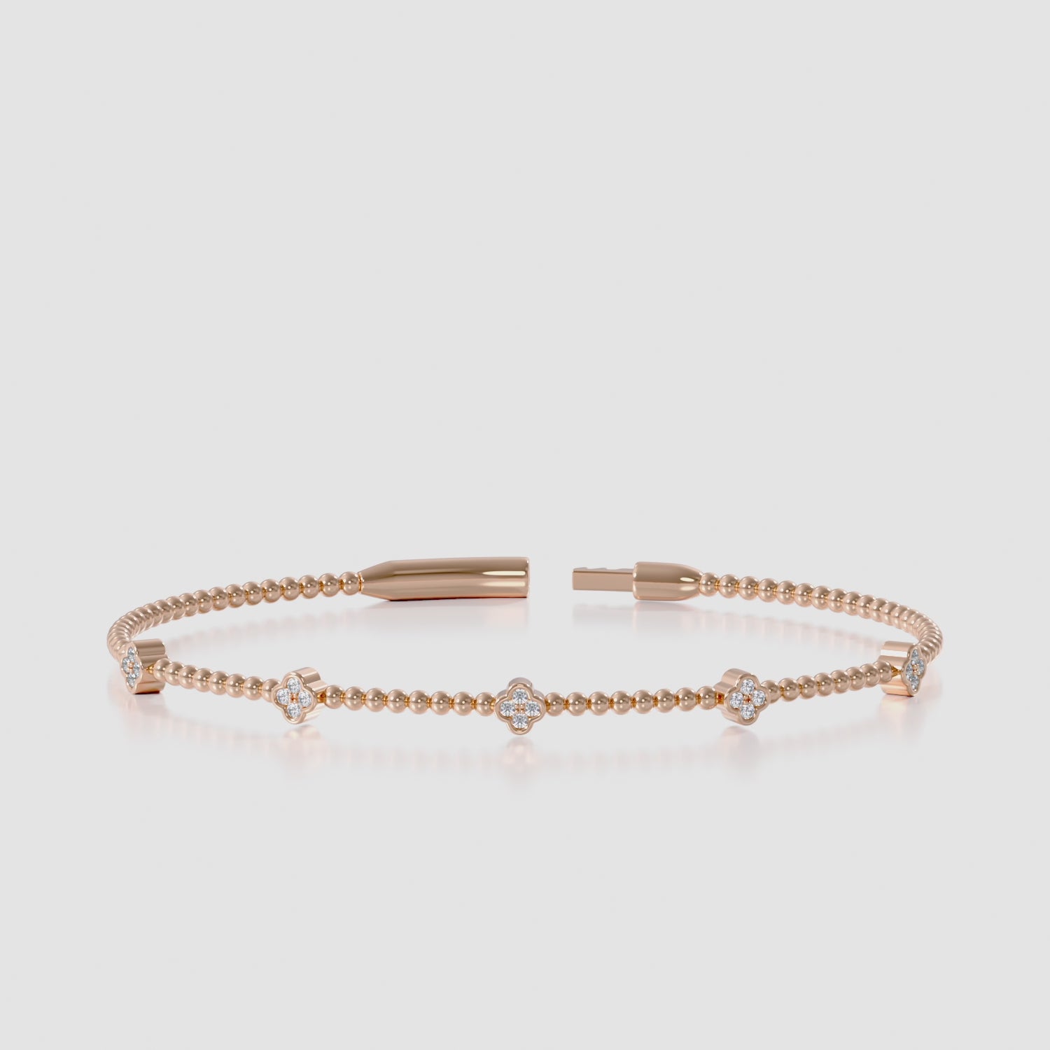 14K Clover Illusion Flexible Bangle — alternate product video 3