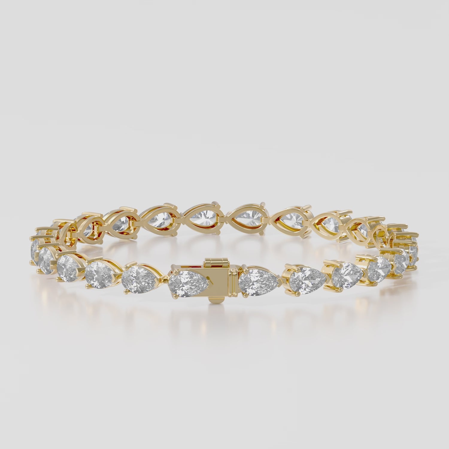 14K E/W Pear Tennis Bracelet — alternate product video 2