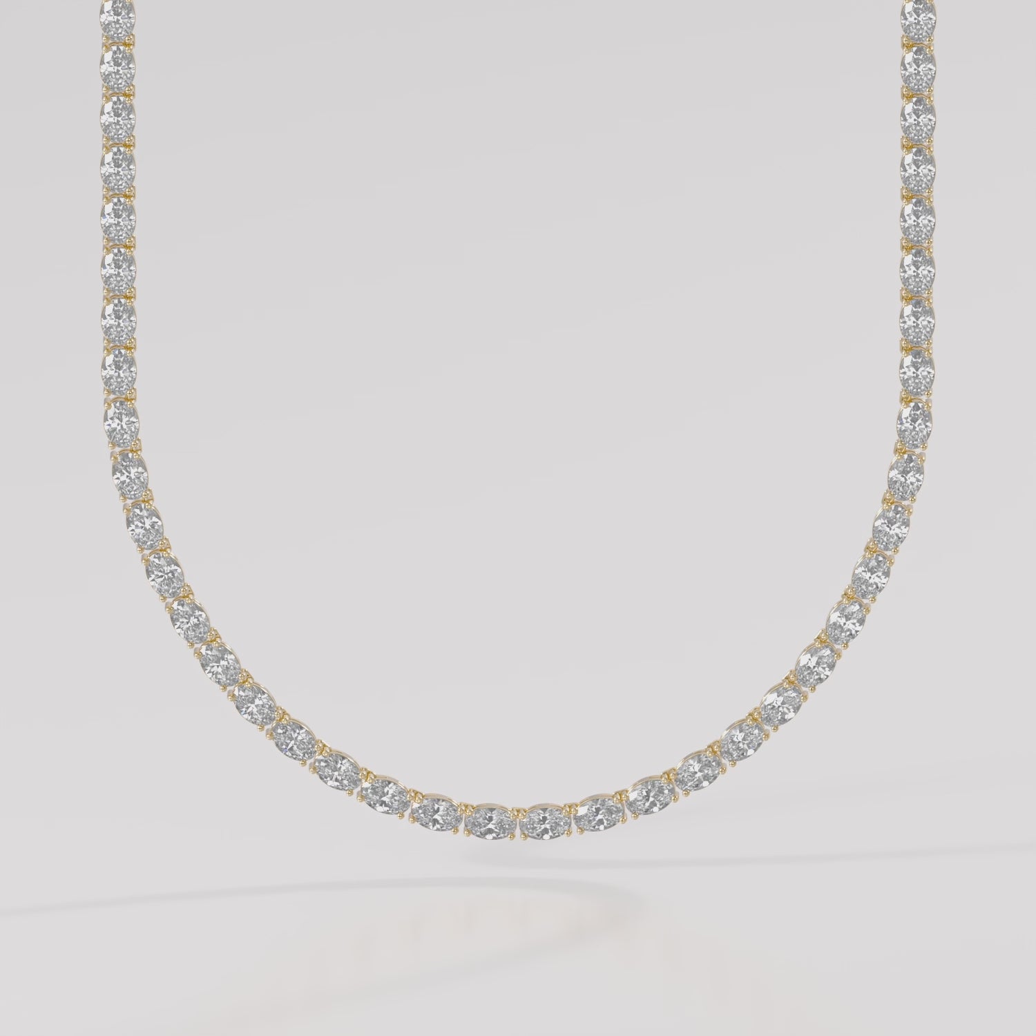 14K East-West Oval Tennis Necklace — product video
