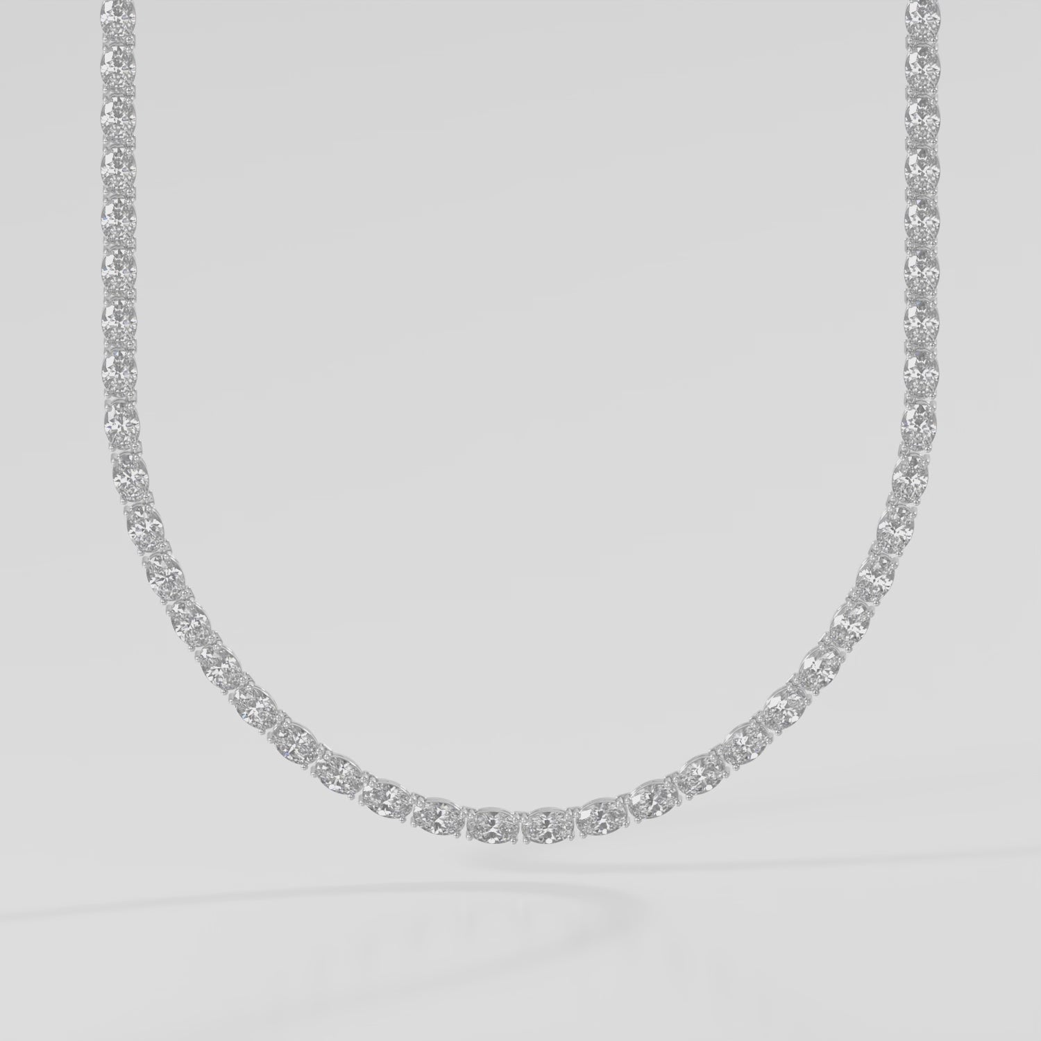 14K East-West Oval Tennis Necklace — alternate product video 2