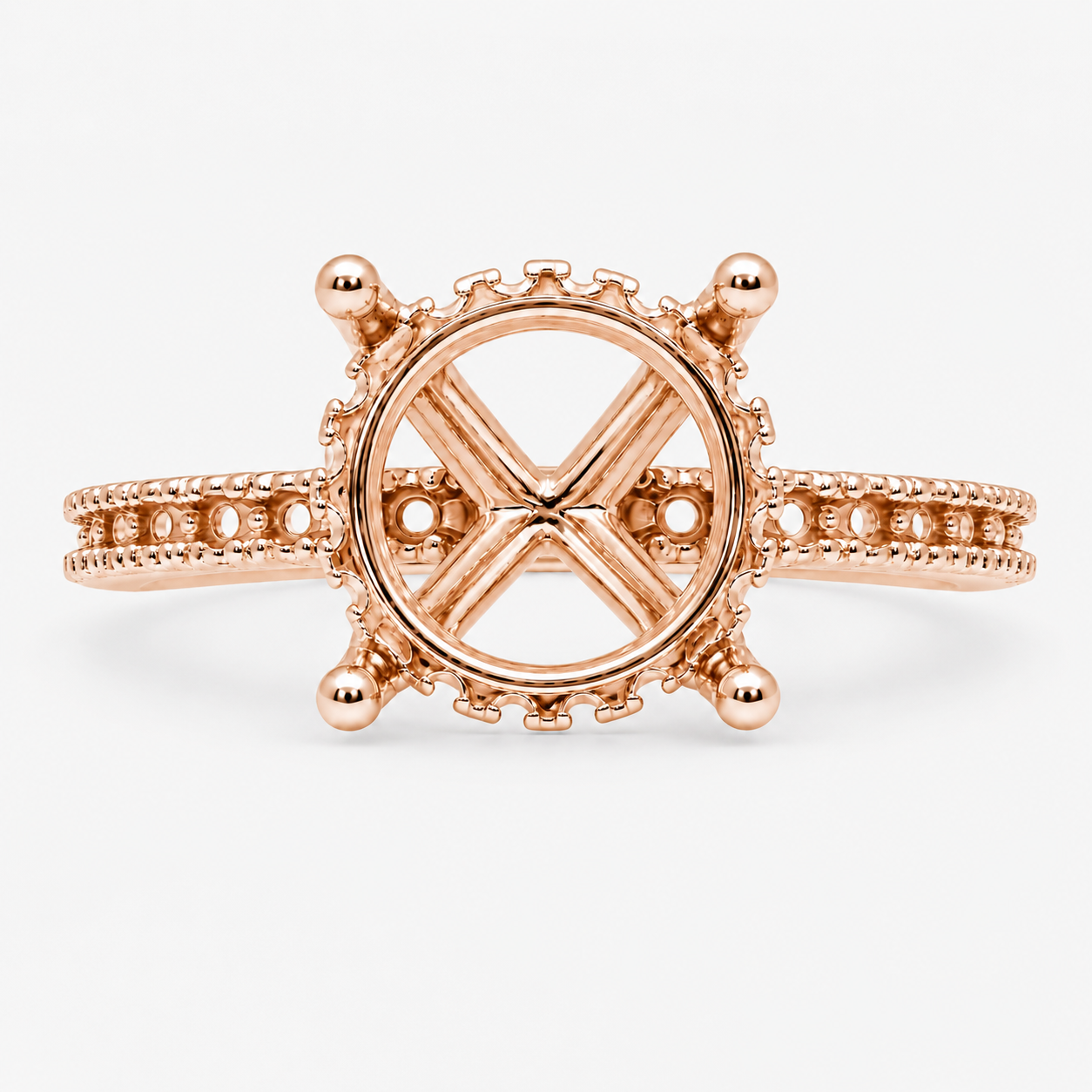 14K Round Solitaire — Hidden Halo Pave, Size 6.5 — alternate product view 10