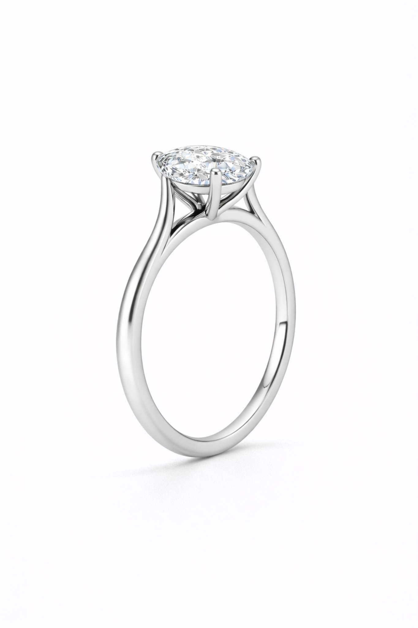 14K Cathedral Marquise Solitaire Size 6.5