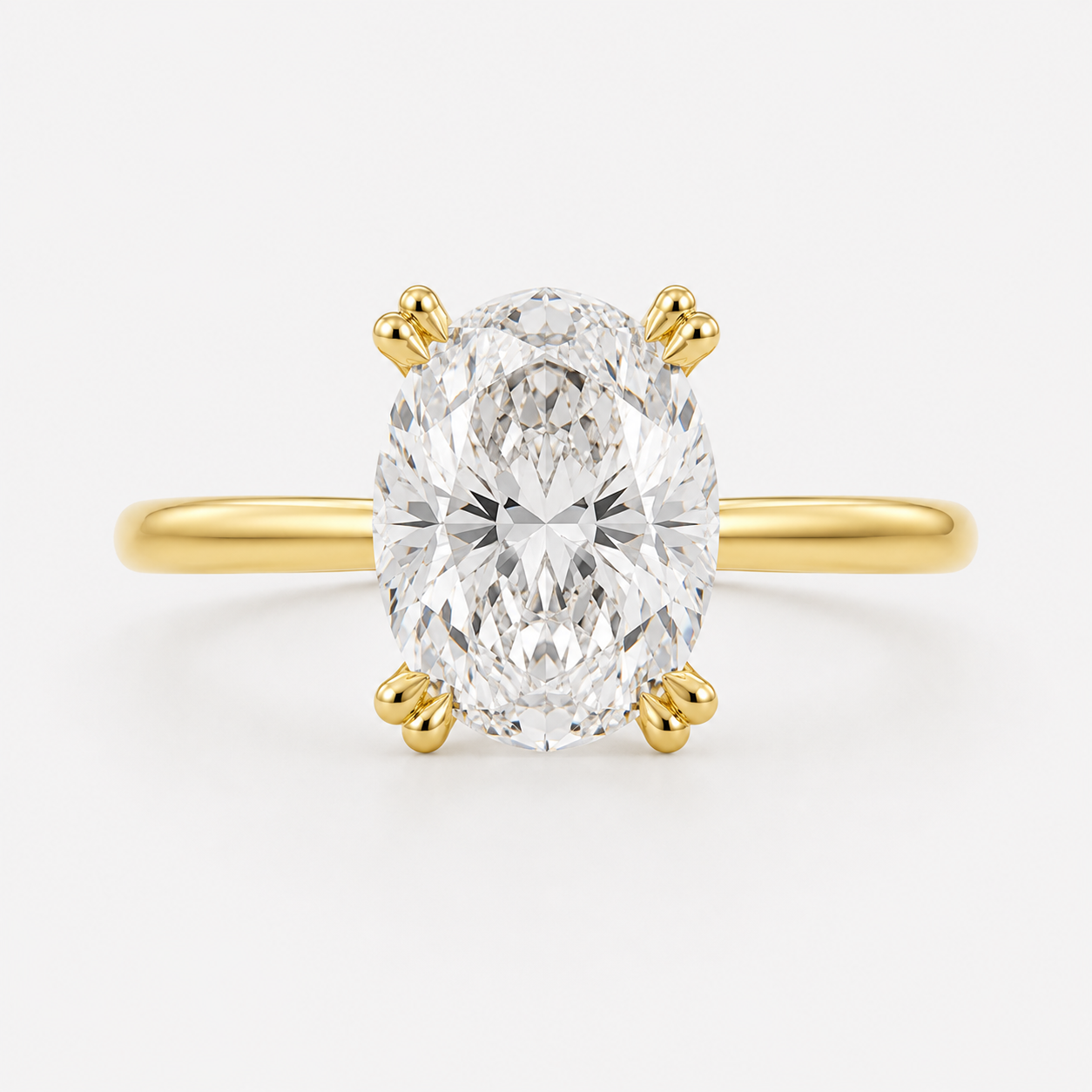 14K Oval Solitaire — Tulip, Size 6.5 — alternate product view 6
