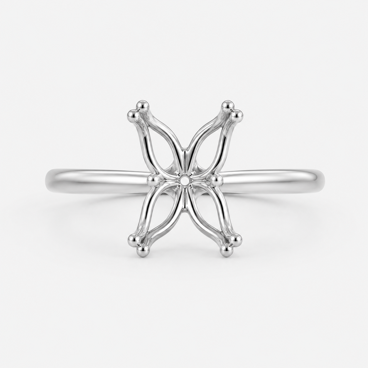 14K Oval Solitaire — Tulip, Size 6.5 — 14K gold mounting