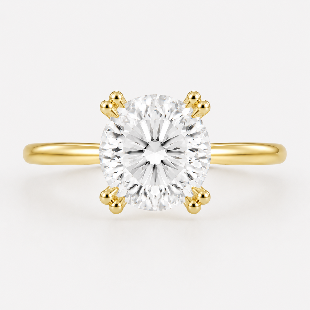 14K Round Solitaire — Tulip (New Design), Size 6.5 — alternate product view 6