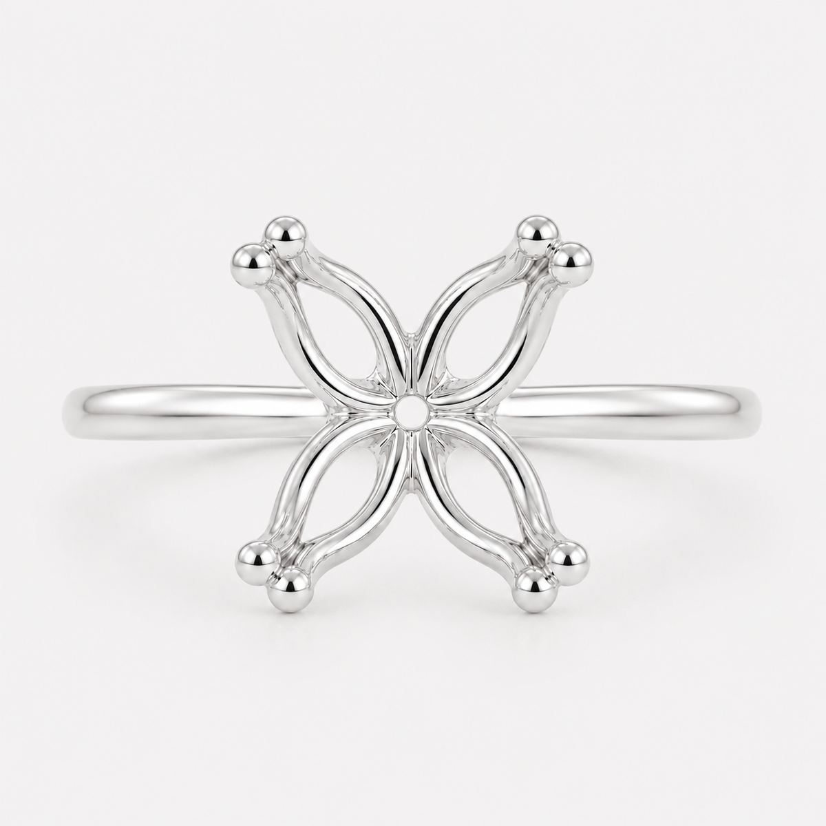 14K Round Solitaire — Tulip (Size 7)